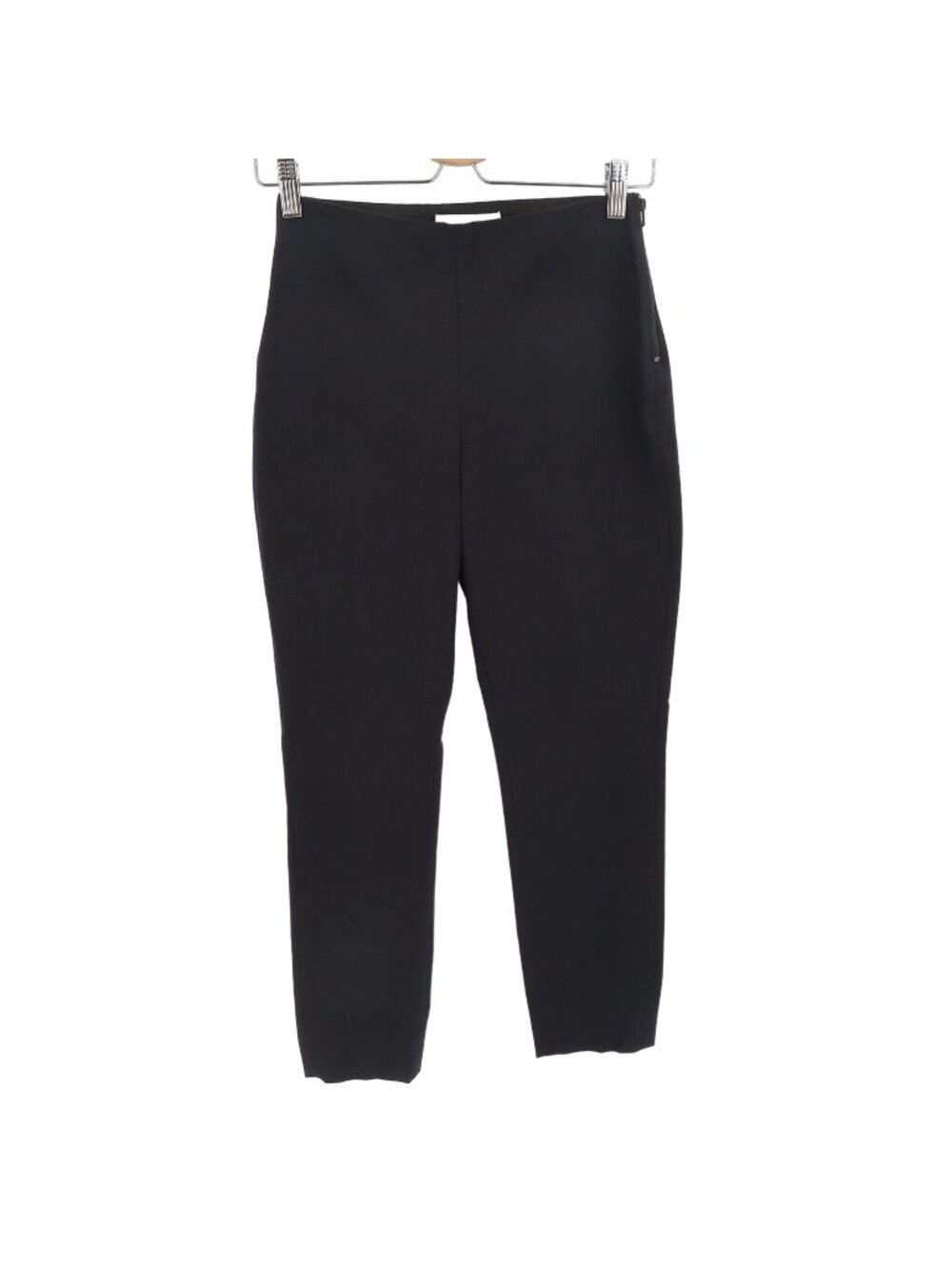 Everlane Women 0 Solid Black Cotton Blend Pull On Stretch Chino Pants Zipper